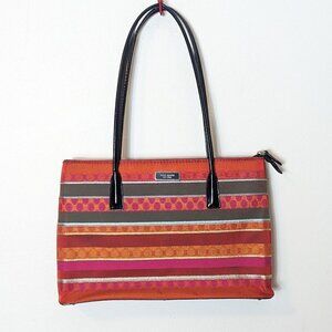 Kate Spade Silk Rainbow Stripe Purse Bag Retro Y2K. Some wear at strap bases.